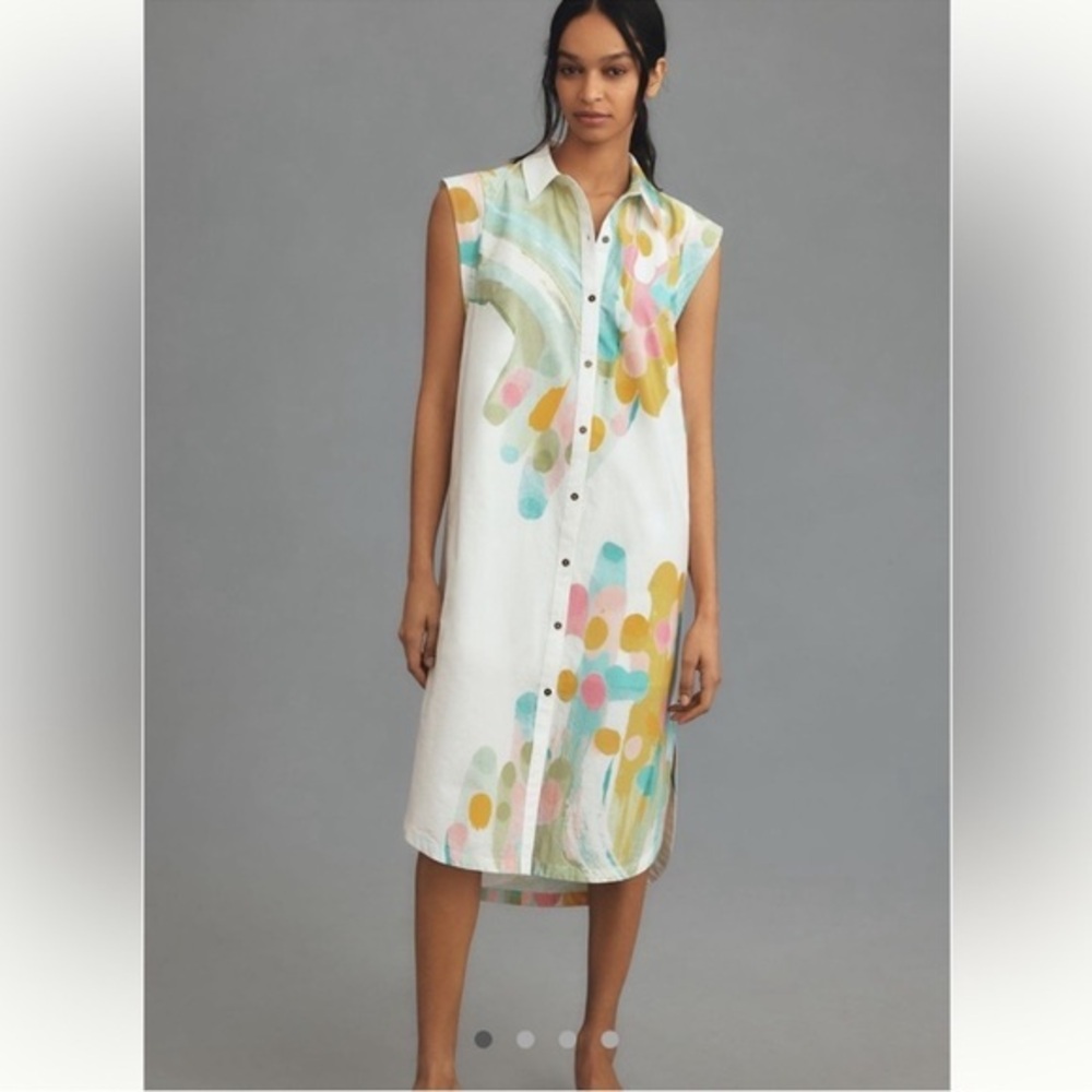 New Maeve by Anthropologie Abstract Patterned Top